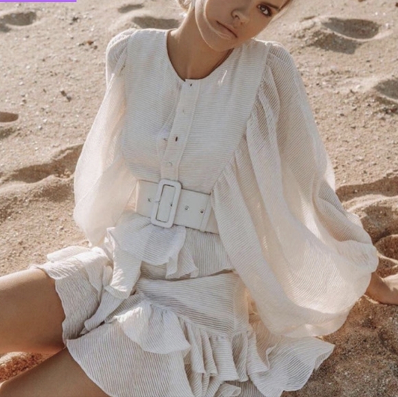 NWT Bohemian Long Sleeve Vacation Ruffle Flowy Ruffle Dess Size:Small-Large - Picture 9 of 16